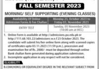 Fall Admission Hailey College of Commerce 2023 Lahore