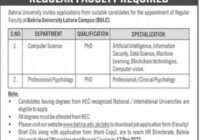 Bahria University Islamabad Faculty Jobs December 2023