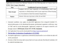 National University of Modern Language (NUML) Store Keeper and Painter Job December 2023