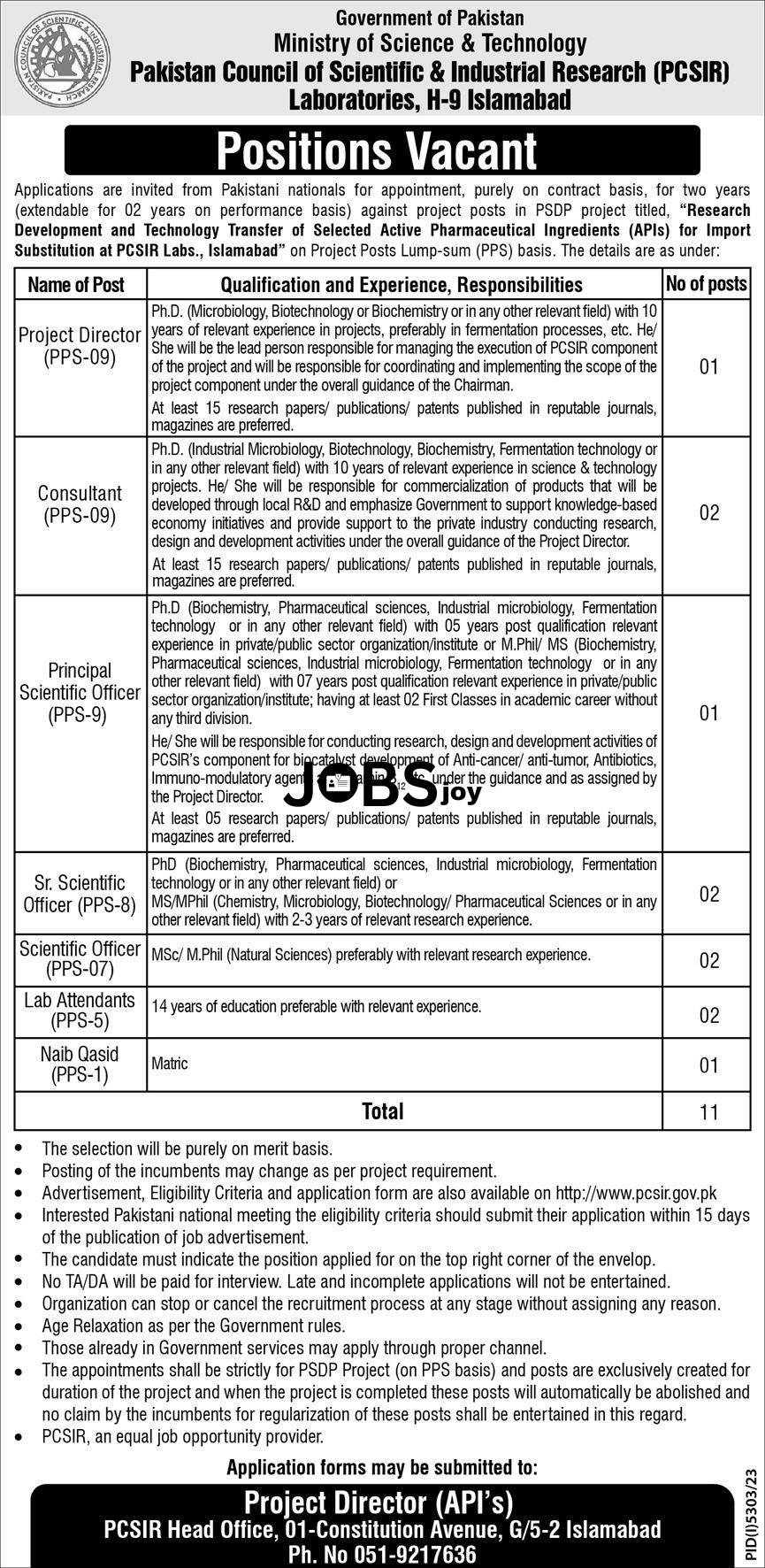 PCSIR-Pakistan Council of Scientific & Industrial Research Director Jobs 2024