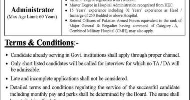 Administrator Opportunity General Hospital Rawalpindi 2024