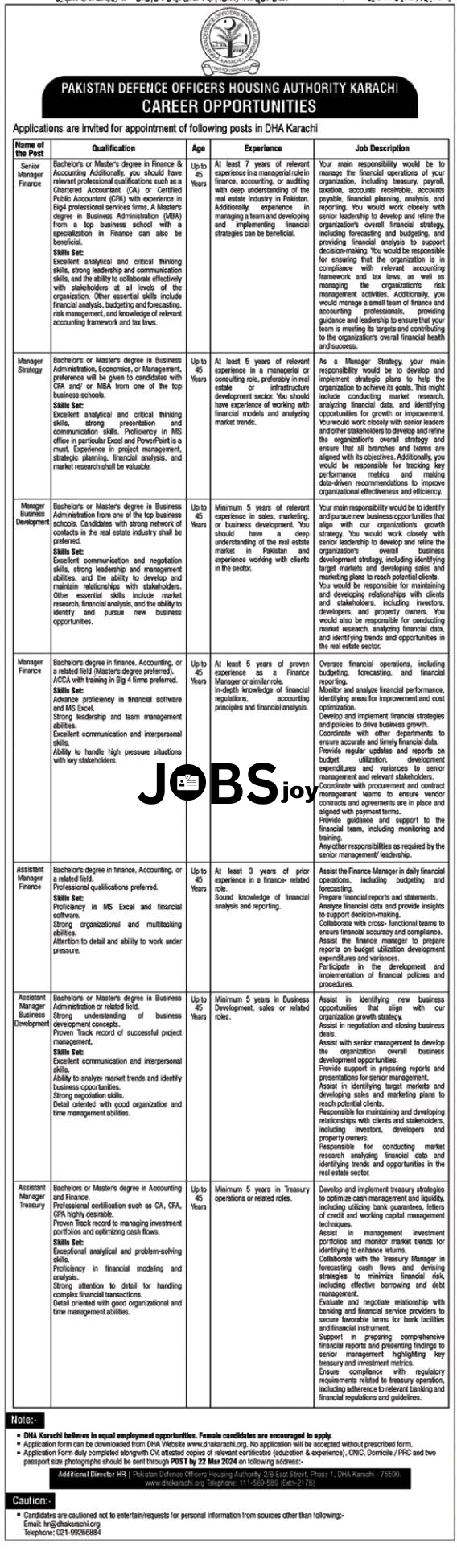 Admin & Finance Opportunity DHA Karachi 2024