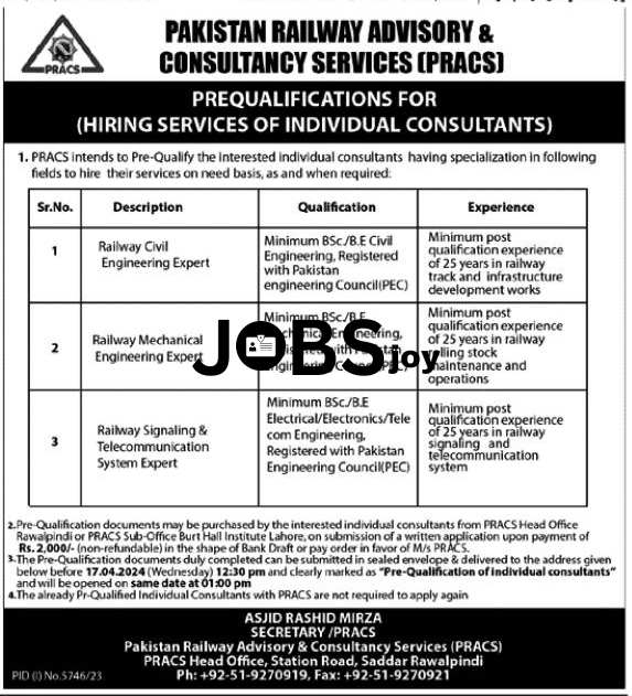 PRACS Engineering Jobs 2024