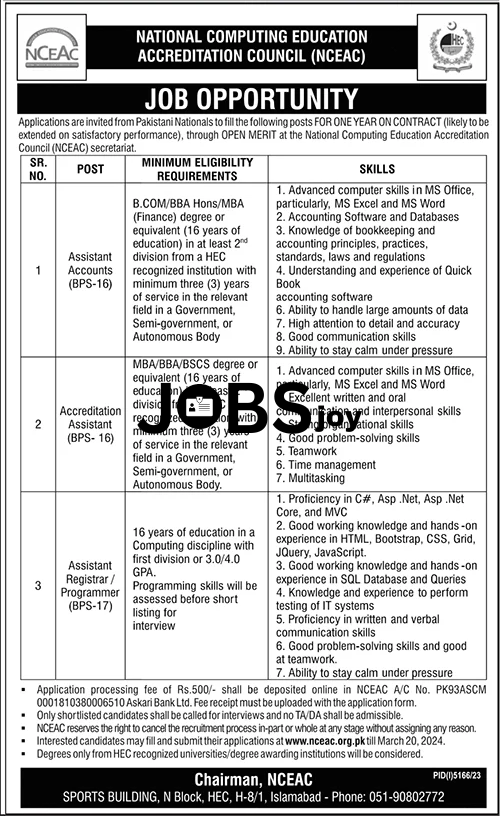 NCEAC-National Computing Education Accreditation Council Assistant Jobs 2024