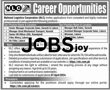 NLC Manager Jobs 2024