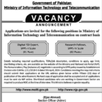 GOP Ministry of Information Technology and Telecommunication Digital Expert Jobs 2024