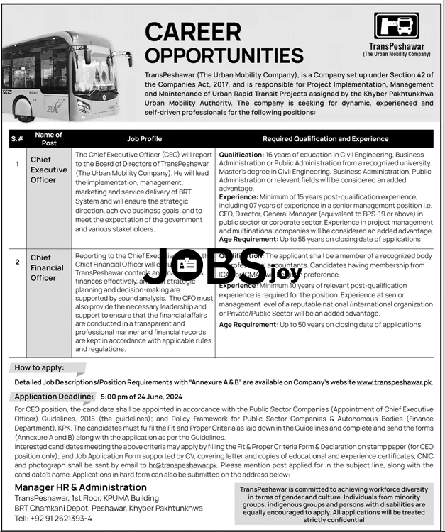 Chief Executive Officer Trans-Peshawar Opportunity 2024